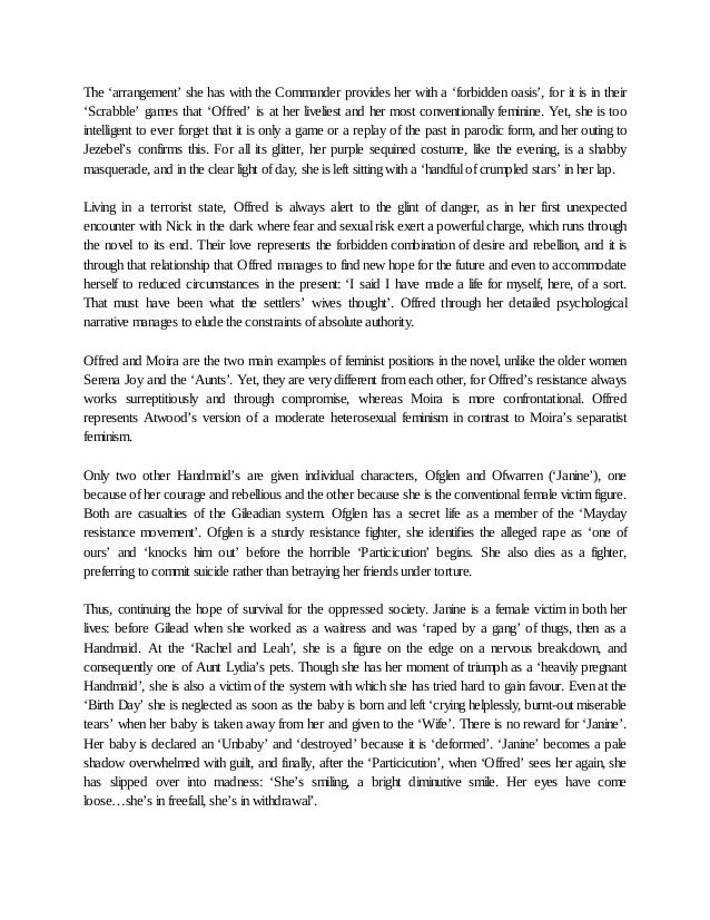 handmaids tale essay conclusion